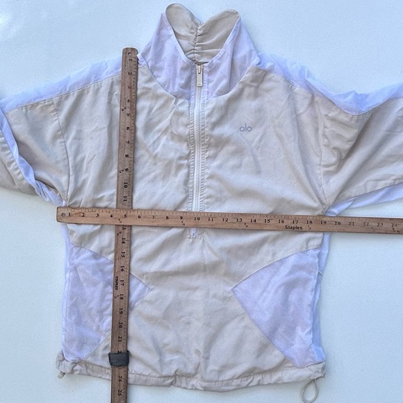 ALO Yoga Half Zip Pullover Jacket 3M Logo Men's XS Pullover Tan Beige Jacket - Picture 5 of 9